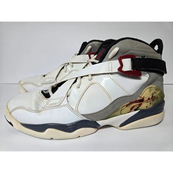 BOYS NIKE AIR JORDAN VIII WHITE SHOES SNEAKERS 7Y / Jordan 8 / Retro - Picture 1 of 7